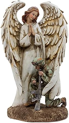 12 מלאך השומר שמגן ומתפלל עם חייל | עיצוב בית צבאי | זכור להתפלל לחיילים פרוסים | מתנה נהדרת